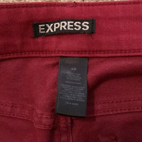 Express skinny jeans- burgundy- size 4R- great condition! - Picture 5 of 5